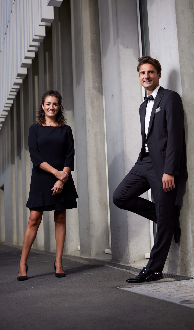 Internationally acclaimed piano duo Spina & Benignetti, Official Yamaha Artists, known for refined performances in piano four hands and two pianos Spina & Benignetti Piano Duo | Official Yamaha Artists